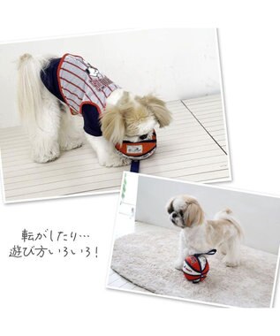 PET PARADISE スヌーピー タブ付 バスケットボール  トイ オレンジ×ホワイト