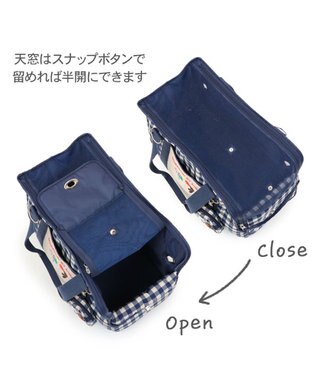 リサとガスパール ギンガムキャリーバッグ 《紺》 M 小型犬 約4