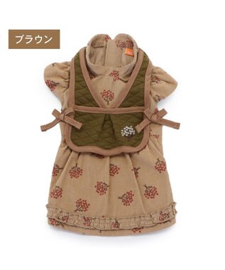 PET PARADISE ペットパラダイス キルトベスト付きワンピース 《ブラウン》 超小型犬 小型犬 ブラウン
