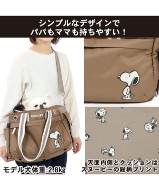 PET PARADISE スヌーピーシンプルキャリーバッグ  四角 【超小型犬】 茶系