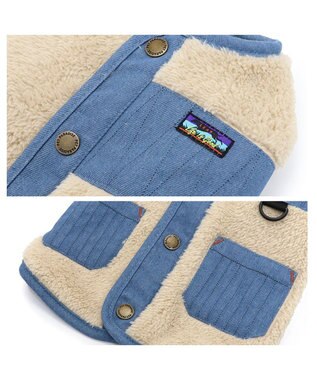 PET PARADISE ペットパラダイス デニム ボア ジャケット デニム 小型犬 ブルー