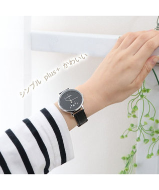 Mother garden しろたん 合皮 腕時計 《ホワイト/ブラック》 ブラック