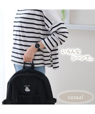 Mother garden しろたん 合皮 腕時計 《ホワイト/ブラック》 ブラック