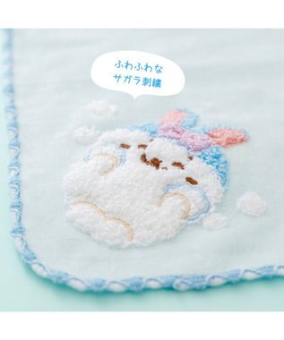 Mother garden しろたん ミニタオル 《洗顔柄》もこもこアワー ライトブルー