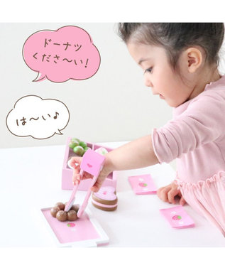 Mother garden  マザーガーデン 野いちご おままごと 木製 《ミニドーナツセット》 トング付き ピンク