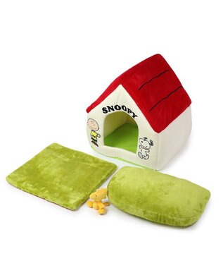 PET PARADISE スヌーピー お庭付き赤い屋根の 折り畳みハウス【大】 赤