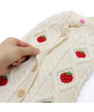 PET PARADISE ペットパラダイス アランニット 苺柄 《ホワイト》 小型犬 ホワイト