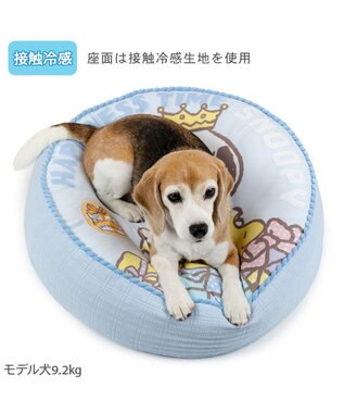 PET PARADISE スヌーピー  プレゼント クッション 接触冷感 ライトブルー