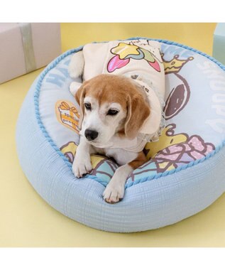 PET PARADISE スヌーピー  プレゼント クッション 接触冷感 ライトブルー
