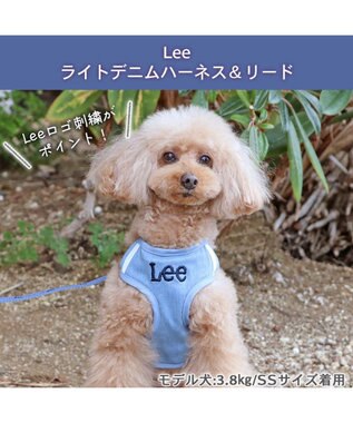 PET PARADISE 犬 ハーネス リード Leeライトデニム ハーネス＆リード 【３Ｓ】 水色