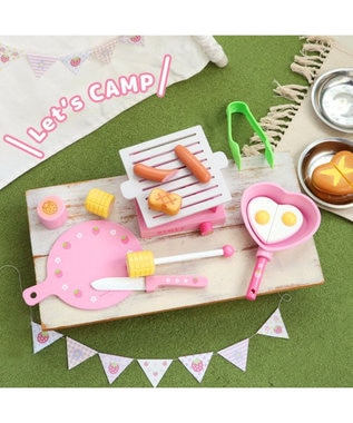 Mother garden マザーガーデン 木のおままごと 野いちご プレミアムＢＯＸ 《アウトドアセット》 ピンク（淡）