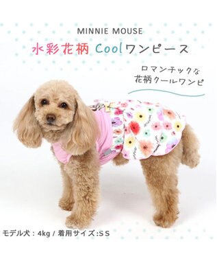 PET PARADISE 犬の服 春夏 ひんやり クール 接触冷感 虫よけ ディズニー ミニーマウス 花柄ワンピース 【小型犬】 -