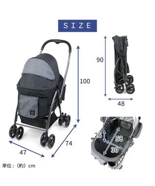 PET PARADISE smooca ハンドフル ペットカート  《ブラック》 ブラック