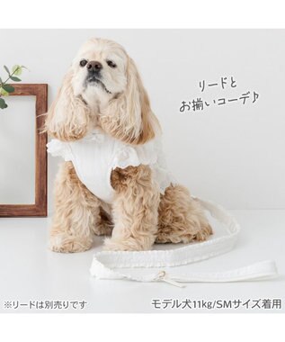 PET PARADISE ペットパラダイス コットンフリル ベストハーネス ＳＭ ホワイト