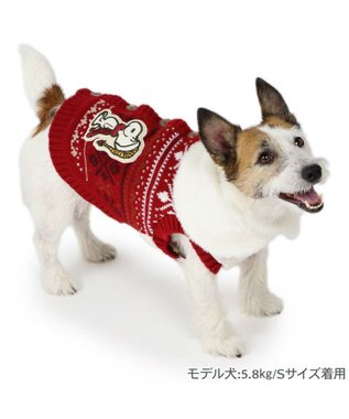 PET PARADISE スヌーピー スケート ニット 《レッド》 小型犬 レッド