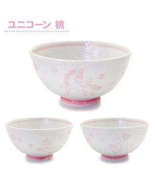 Mother garden マザーガーデン ユニコーン くっつきにくい ご飯茶碗 中盛 ピンク ピンク（淡）