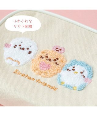 Mother garden しろたん サガラ ポーチ 《お友だち柄》 ベージュ