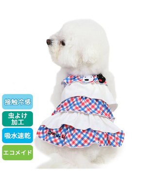PET PARADISE リサとガスパール ペットカート ネイビー/ホワイト リサとガスパール エコメイド ワンピース 《チェック》 小型犬