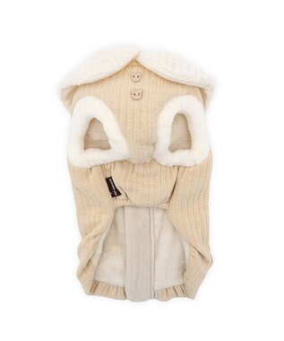 PET PARADISE ペットパラダイス くまちゃん 背開き ジップアップ ベスト 小型 ベージュ