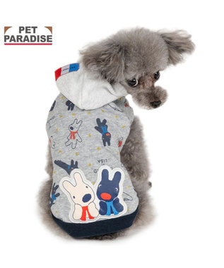 PET PARADISE リサとガスパール  パーカー 総柄 小型犬 グレー