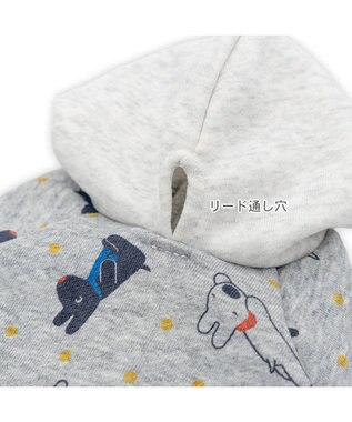 PET PARADISE リサとガスパール  パーカー 総柄 小型犬 グレー