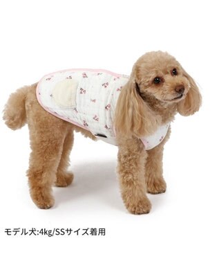 PET PARADISE ペットパラダイス  ふわりとキルト ベスト 花柄  小型犬 白~オフホワイト