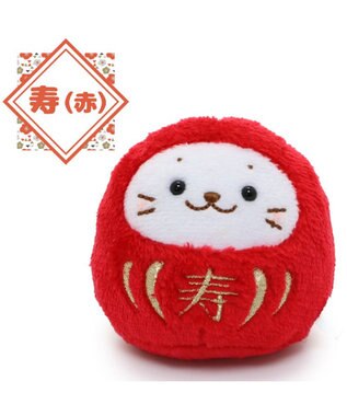 Mother garden しろたん だるま マスコット 《寿赤だるま》 8cm 単品 寿赤