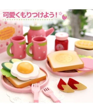 Mother garden マザーガーデン おままごと 木製 野いちご モーニングトースターセット ピンク