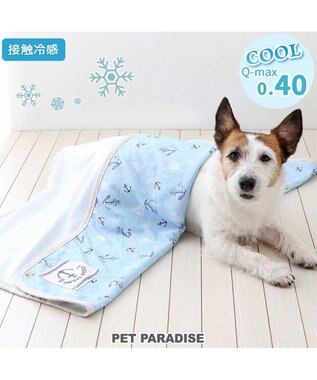 ペットパラダイス クールカドラー 角型《マリン柄》 中型犬 大型