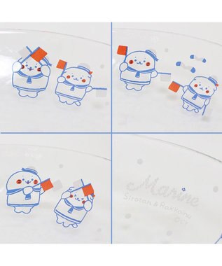 Mother garden しろたん ガラスプレート 《マリン柄》径21.7cm -