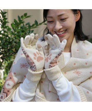 Mother garden マザーガーデン ふわんこ ニット スマホ対応手袋 マルチカラー
