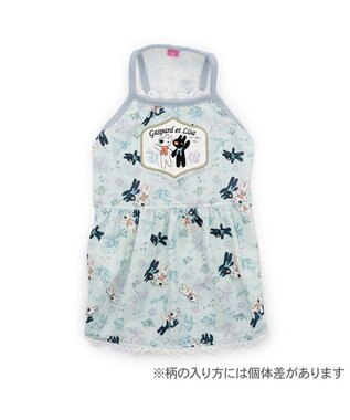 PET PARADISE リサとガスパール 接触冷感  ワンピース 《海草柄》 小型犬 ライトブルー