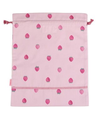 Mother garden マザーガーデン 野いちご 巾着 大《レトロストロベリー柄》 レトロストロベリー柄