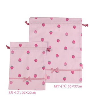 Mother garden マザーガーデン 野いちご 巾着 大《レトロストロベリー柄》 レトロストロベリー柄