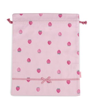 Mother garden マザーガーデン 野いちご 巾着 大《レトロストロベリー柄》 レトロストロベリー柄