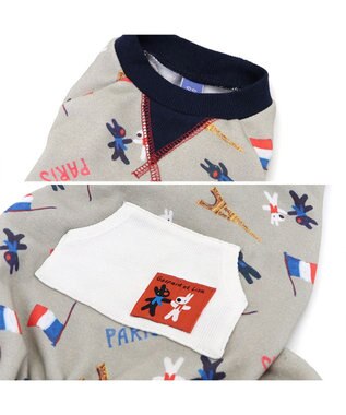 PET PARADISE リサとガスパール ロンパース 《パリ柄》 小型犬 グレー