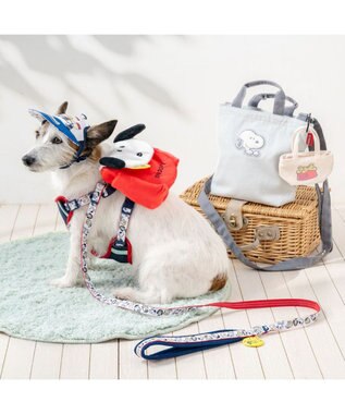 PET PARADISE スヌーピー なかよしリード ４Ｓ～３Ｓ ホワイト×レッド