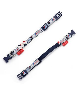 PET PARADISE リサとガスパール リボン付き首輪 《パリ柄》 S 小型犬 グレー