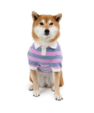 PET PARADISE スヌーピー ラガーシャツ 中型犬 大型犬 グレー×ピンク