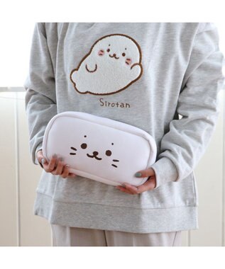 Mother garden しろたん ガジェットポーチ 顔ぼん 白～オフホワイト