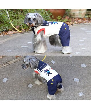PET PARADISE リサとガスパール セーラー パンツ つなぎ 小型犬 ホワイト