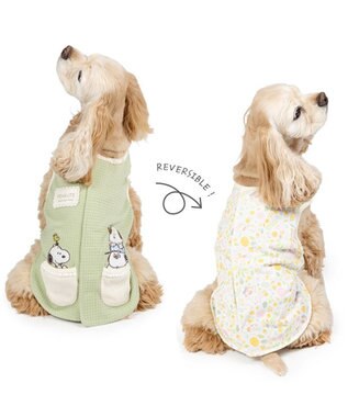 PET PARADISE スヌーピー やさしいベスト 《のほほん柄》 中型犬 大型犬 ライトオリーブ