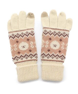 Mother garden マザーガーデン ふわんこ ニット スマホ対応手袋 マルチカラー