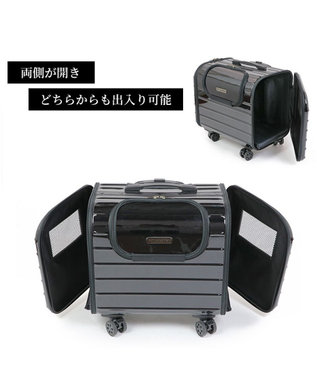 PET PARADISE キャリーバッグ キャスター付き 4輪 カート【小型犬】 ハード ブラック 黒