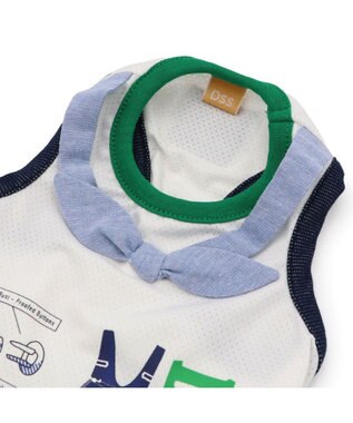 PET PARADISE Lee 接触冷感 タンクトップ《ワーク柄》 小型犬 ホワイト×ネイビー