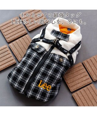 PET PARADISE Lee アウターハーネス 《チェック》 小型犬 ブラック×ホワイト