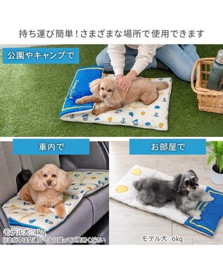 PET PARADISE ディズニー ドナルドダック クールロールマット ホワイト×ブルー