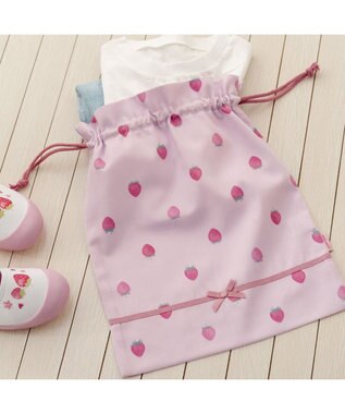 Mother garden マザーガーデン 野いちご 巾着 大《レトロストロベリー柄》 レトロストロベリー柄