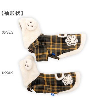 PET PARADISE ディズニー ミッキーマウス チェックコート 小型犬 カーキ×ホワイト