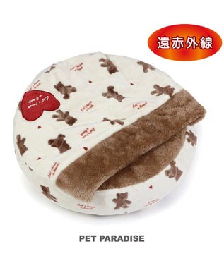 PET PARADISE ペットパラダイス 丸型寝袋 遠赤外線 《くまちゃん柄》 60cm くまちゃん柄